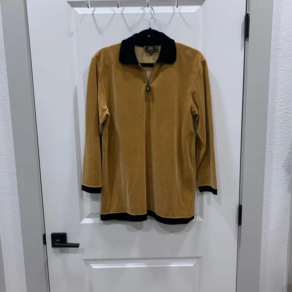 Vintage Archive Fendi Pullover Polo Velour Logo Top 8 42 - Picture 2 of 14